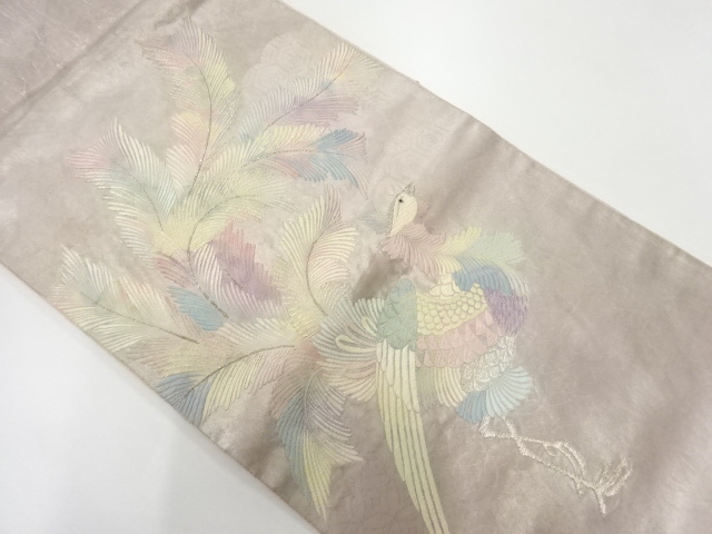 アンティーク　鳳凰模様織出し袋帯（材料）